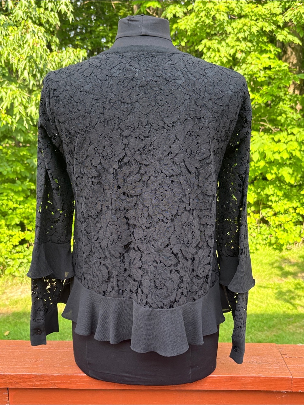 NWOT Michael Kors, black lace blouse - Picture 3 of 9